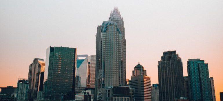 View of Charlotte skyline.